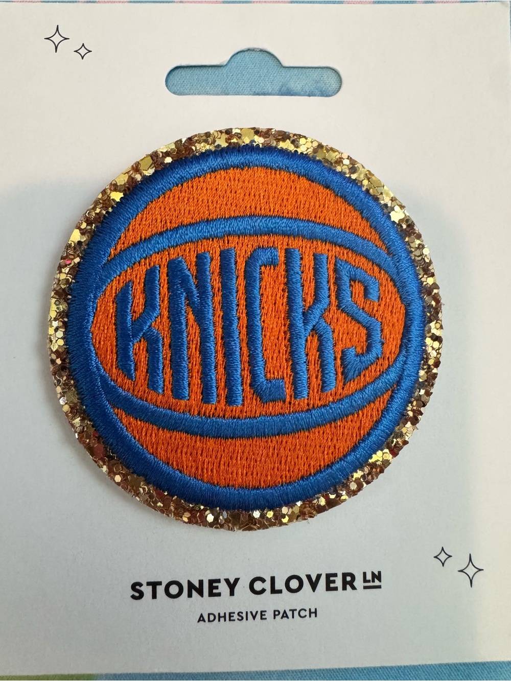 Stoney Clover Lane Orange and Blue Knicks Glitter Patch